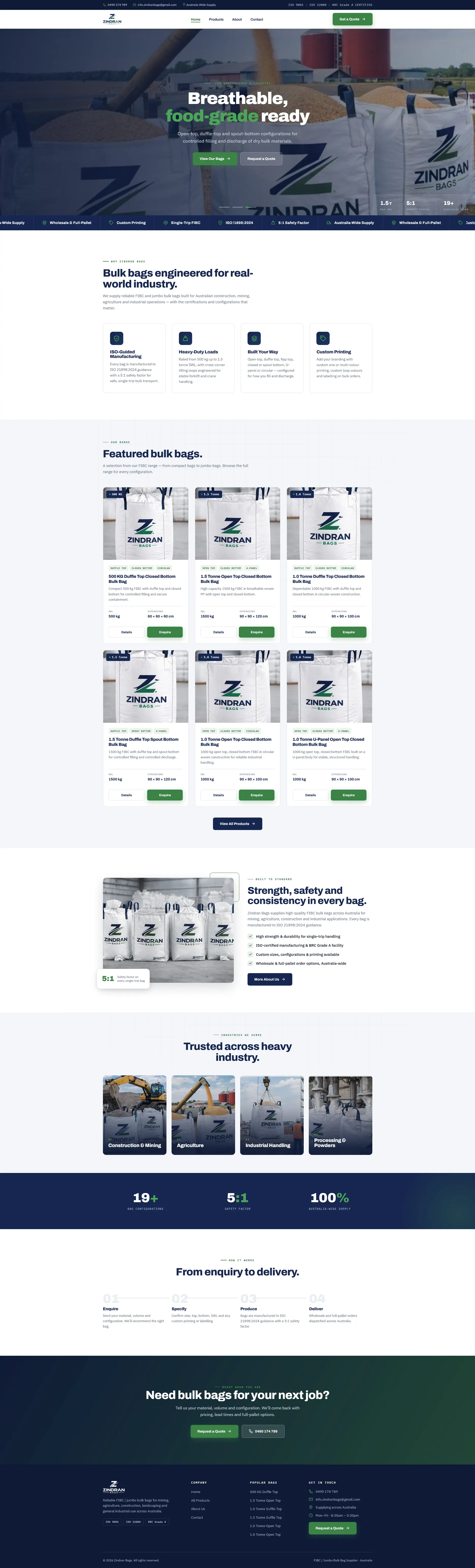 Zindran Bags — website by Almighty Webions